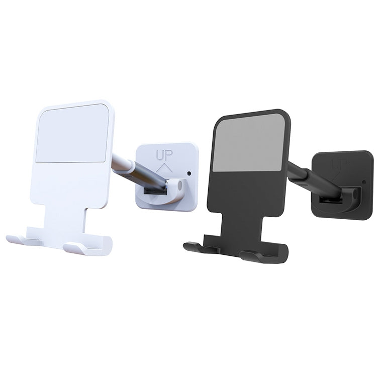 2 PCS T11 Wall Paste Mobile Phone Bracket Foldable Lift Bathroom Kitchen Wall Bracket(White) - free shipping - PMC TechLife - Order now!