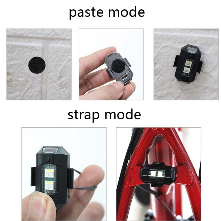Bicycle Night Ride Warning Light Motorcycle Airplane Light UAV USB Charging Night Light(Black) - Taillights by PMC TechLife | Online Shopping South Africa | PMC TechLife