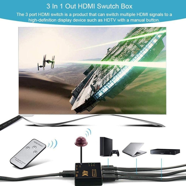 5 PCS/Set 4K 3 into 1 out HDMI Switcher With Remote Control - Switch by PMC Jewellery | Online Shopping South Africa | PMC Jewellery