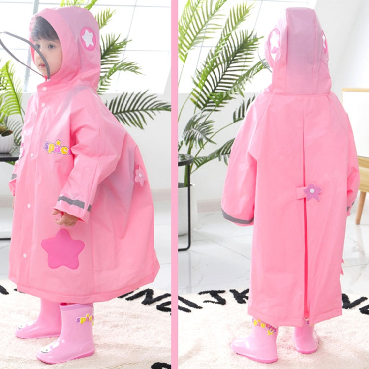 Large Hat Brim Cartoon Print Children Raincoat with Schoolbag Seat, Size: M(Pink) - Raincoats by PMC TechLife | Online Shopping South Africa | PMC TechLife