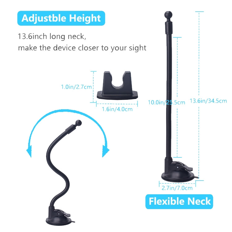 2 PCS Suction Cup Long Soft Hose Windshield Car Mobile Phone Clip Bracket(Yellow Box Packaging) - Car Holders by PMC TechLife | Online Shopping South Africa | PMC TechLife