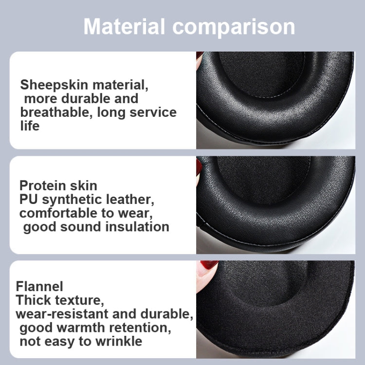 2 PCS  Earmuffs for Audio-Technica AD1000X AD2000X AD900X AD700X,Style: Black Lambskin - Earmuff & Pad by PMC TechLife | Online Shopping South Africa | PMC TechLife