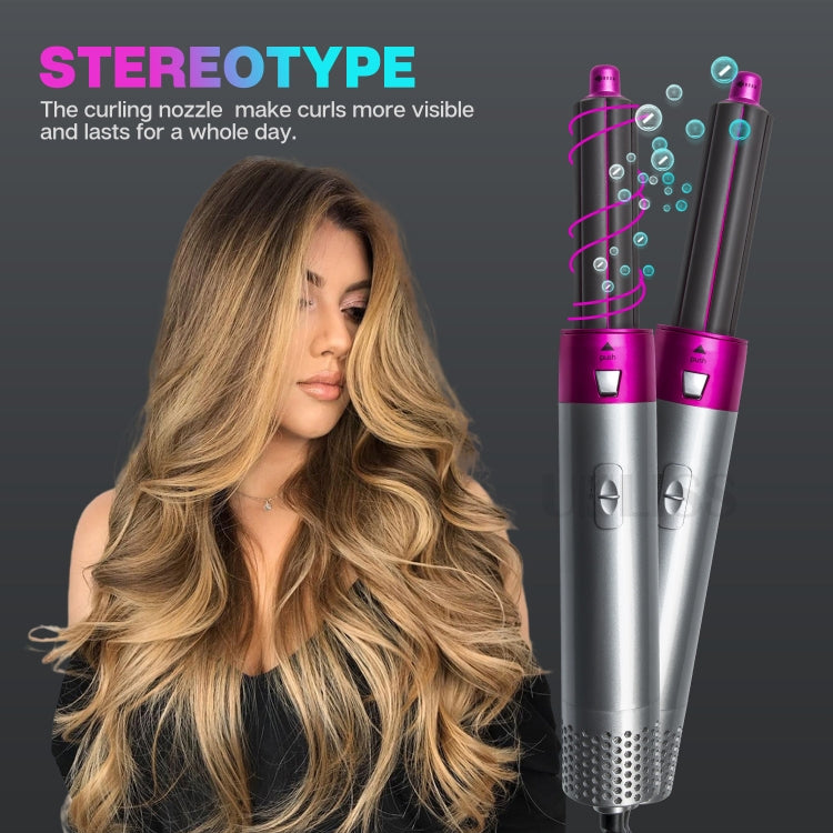 5-in-1 Hot-air Comb Automatic Straightening Dual-purpose Hair Dryer Black(US Plug) - Hair Curler by PMC TechLife | Online Shopping South Africa | PMC TechLife
