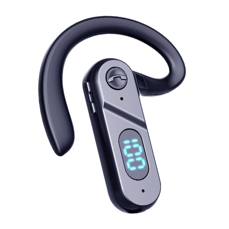 V28 Bluetooth Headset Hanging Ear Digital Display Single Ear Voice Control Earphone(Black) - Bluetooth Earphone by PMC TechLife | Online Shopping South Africa | PMC TechLife