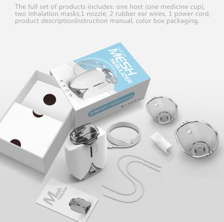 Hands-free Wearable Micro-mesh Nebulizer for Adults and Children ,Style: USB Style(Silver White) - Ultrasonic Atomizer by PMC Jewellery | Online Shopping South Africa | PMC Jewellery