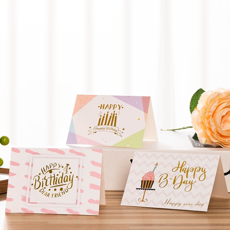 50 PCS Hot Stamping Embossed Birthday Card(7) - Cards & Invitations by PMC TechLife | Online Shopping South Africa | PMC TechLife