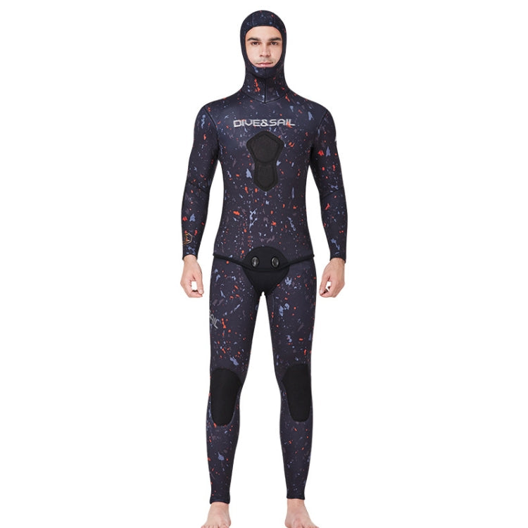 DIVE&SAIL 5mm Split Thick And Keep Warm Long Sleeves Hooded Diving Suit, Size: XL(Orange) - Athletic Wear by DIVE&SAIL | Online Shopping South Africa | PMC Jewellery