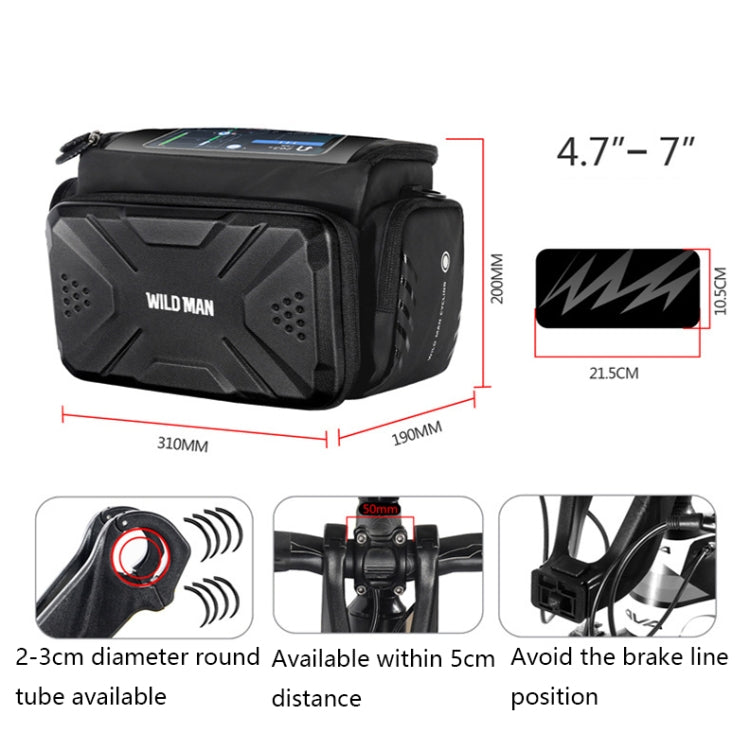 WILD MAN GS6 4L Outdoor Cycling Waterproof Bicycle Bag(Black) - free shipping - PMC TechLife - Order now!