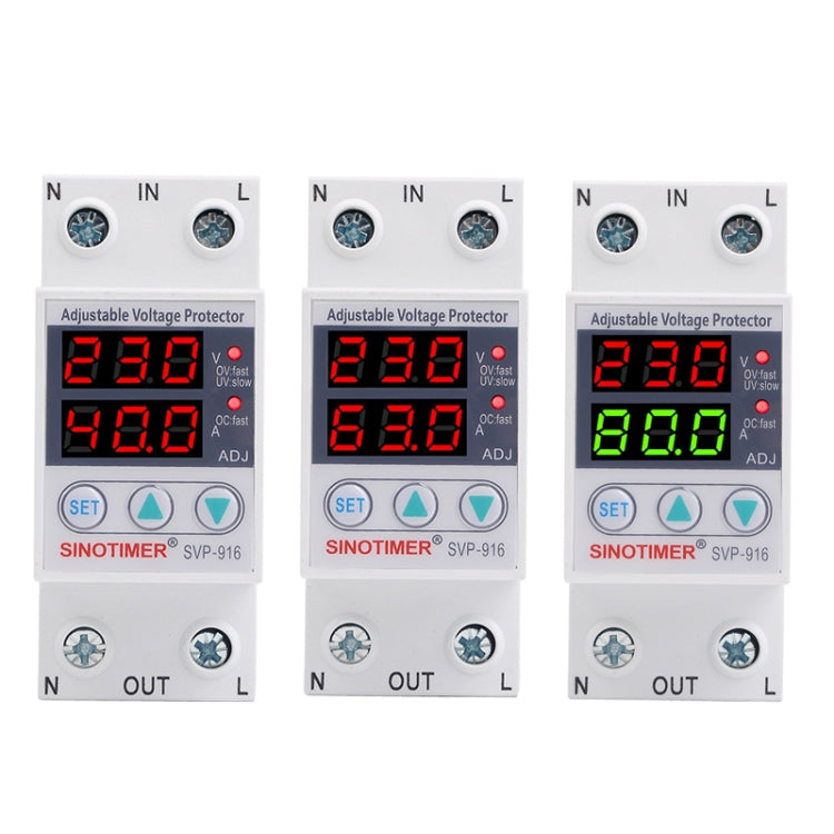 SINOTIMER SVP-916 Adjustable Self-resetting Over-voltage Under-voltage Protector, Current: 63A - Other Tester Tool by SINOTIMER | Online Shopping South Africa | PMC TechLife | Buy Now Pay Later Mobicred