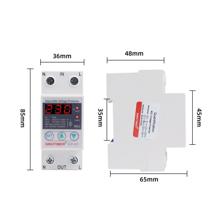 SINOTIMER SVP-912 Adjustable Self-resetting Intelligent Under-voltage Protector, Current: 80A - Other Tester Tool by SINOTIMER | Online Shopping South Africa | PMC TechLife | Buy Now Pay Later Mobicred