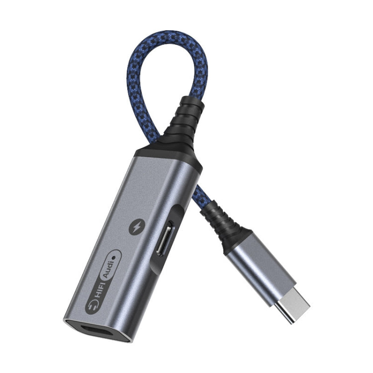 MH338A Dual Type-c / USB-c Adapter Cable Mobile Phone Live Audio Charging Cable(Gray) - free shipping - PMC TechLife - Order now!