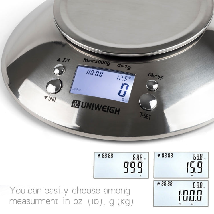 5kg/1g  High Precision Kitchen Scale Roasting Electronic Scale Coffee Scale with  Alarm Timer(Silver) - Kitchen Scales by PMC Jewellery | Online Shopping South Africa | PMC Jewellery
