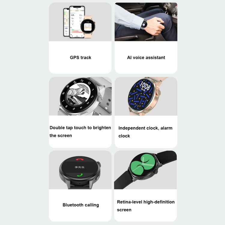 Wearkey DT4+ 1.36 Inch HD Screen Smart Call watch with NFC Function, Color: Silver Steel - free shipping - PMC TechLife - Order now!