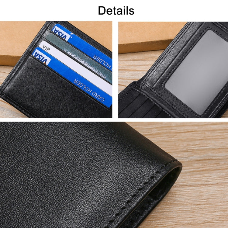 TP-215 Leather RFID Anti-theft Tri-fold Short Wallet(Blue) - free shipping - PMC TechLife - Order now!