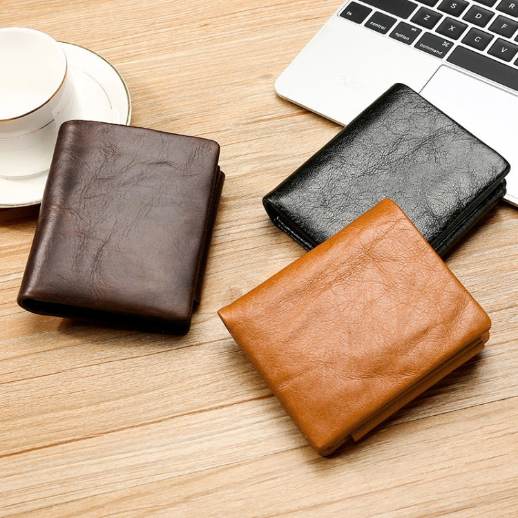 TP-191 RFID Multifunctional Tri-Fold Retro Men Genuine Leather Wallet(Brown) - Antimagnetic RFID Package by PMC TechLife | Online Shopping South Africa | PMC TechLife | Buy Now Pay Later Mobicred