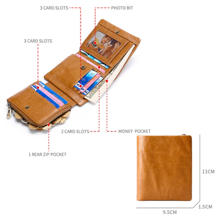 TP-191 RFID Multifunctional Tri-Fold Retro Men Genuine Leather Wallet(Brown) - Antimagnetic RFID Package by PMC TechLife | Online Shopping South Africa | PMC TechLife | Buy Now Pay Later Mobicred