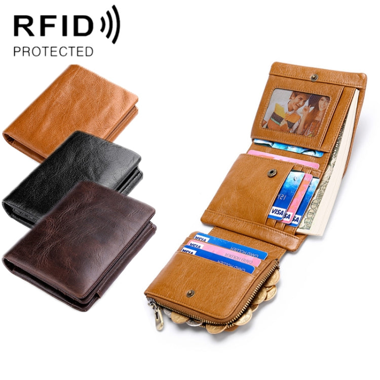 TP-191 RFID Multifunctional Tri-Fold Retro Men Genuine Leather Wallet(Brown) - Antimagnetic RFID Package by PMC TechLife | Online Shopping South Africa | PMC TechLife | Buy Now Pay Later Mobicred