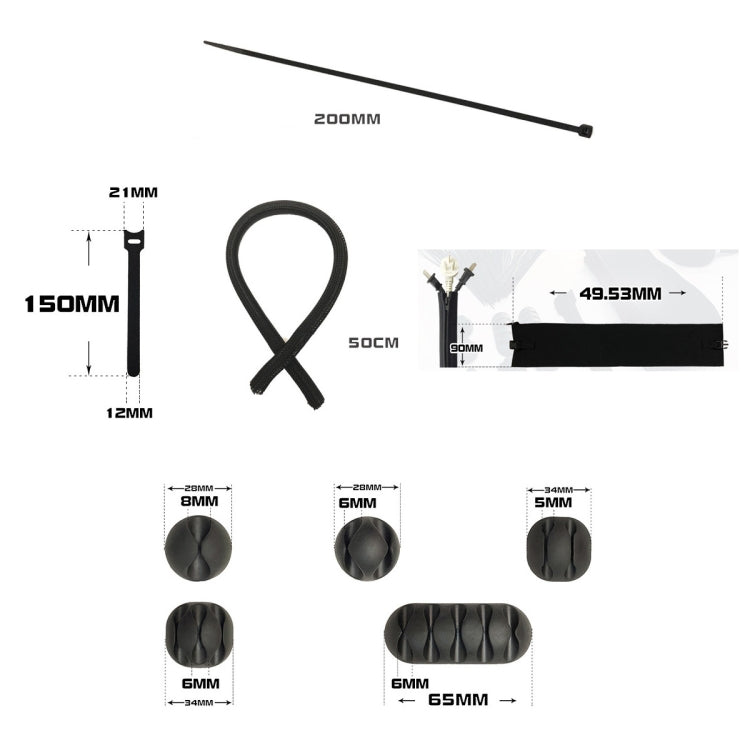 Network Pipe:126 In 1 Desktop Data Cable Organizer Storage Winder Combination Set - Cable Organizer by PMC Jewellery | Online Shopping South Africa | PMC Jewellery