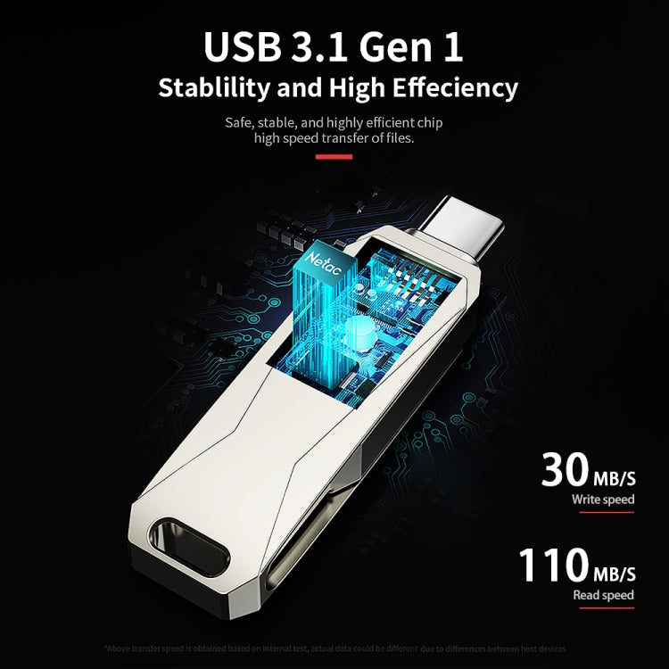 Netac U782C Type-C Dual Interface High-Speed Metal Computer USB Flash Drive, Capacity: 64GB - USB Flash Drives by Netac | Online Shopping South Africa | PMC TechLife | Buy Now Pay Later Mobicred