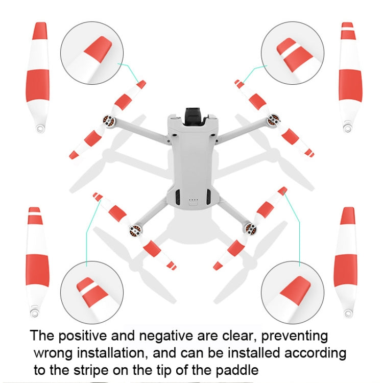 8 PCS 6030F Double Sided Colorful Low Noise Wing Propellers For DJI Mini 3 Pro, Color: Orange Tip - DIY Propeller by PMC Jewellery | Online Shopping South Africa | PMC Jewellery