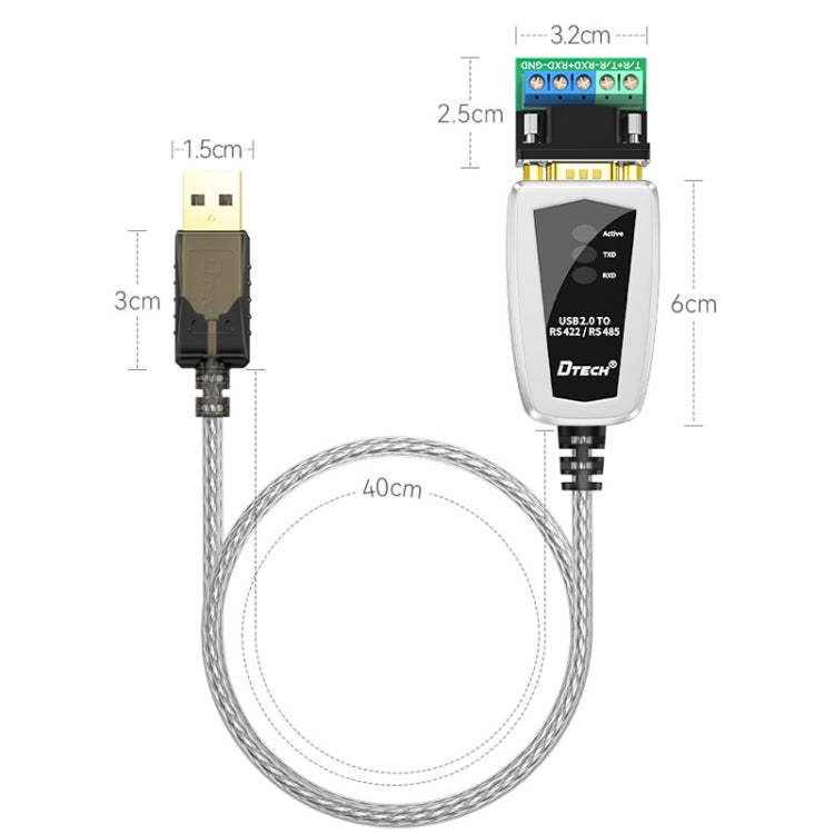 DTECH DT-5119 0.5m USB To RS485/422 Industrial Converter Serial Line Communication Adapter - free shipping - PMC TechLife - Order now!