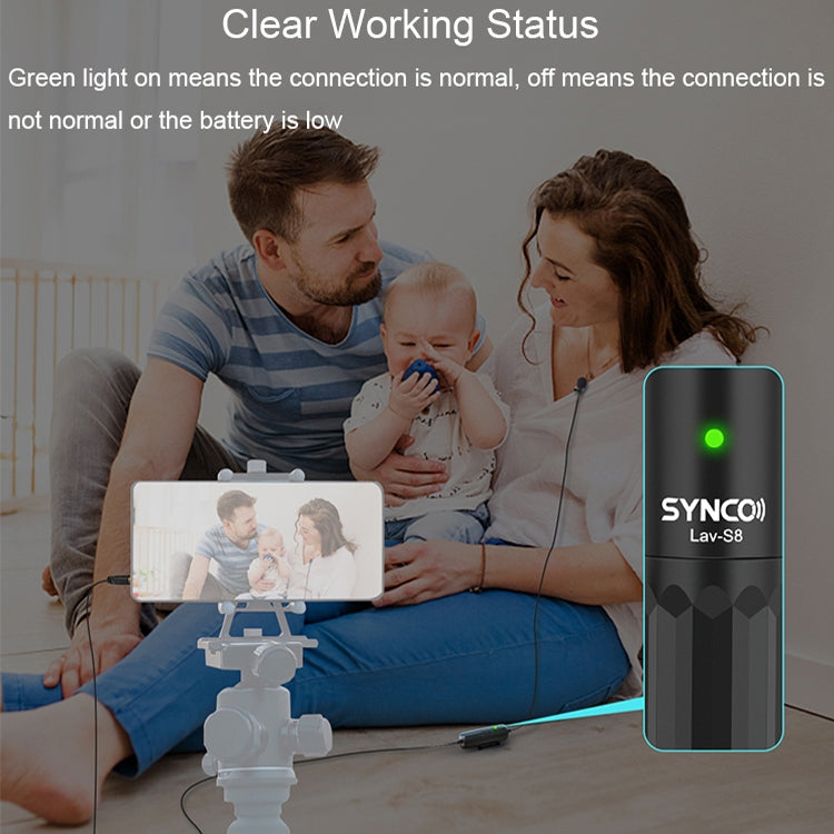SYNCO S8 Lavalier Live Wired Microphone, Spec: Black + 8 Pin - Microphone by SYNCO | Online Shopping South Africa | PMC TechLife