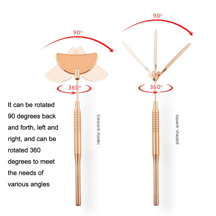 Stainless Steel Rotating Extension Eyelash Inspection Mirror, Style: Square (Gold) - Eyes by PMC Jewellery | Online Shopping South Africa | PMC Jewellery