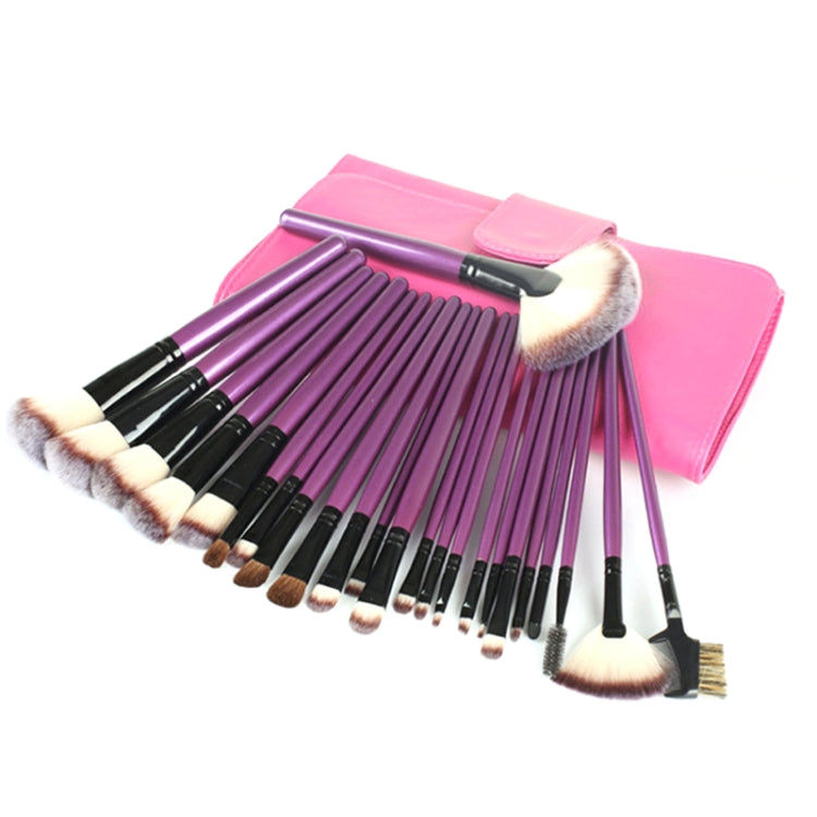 24 PCS / Set Beauty Makeup Brushes Tools Kit(Purple) - Makeup Brushes by PMC Jewellery | Online Shopping South Africa | PMC Jewellery