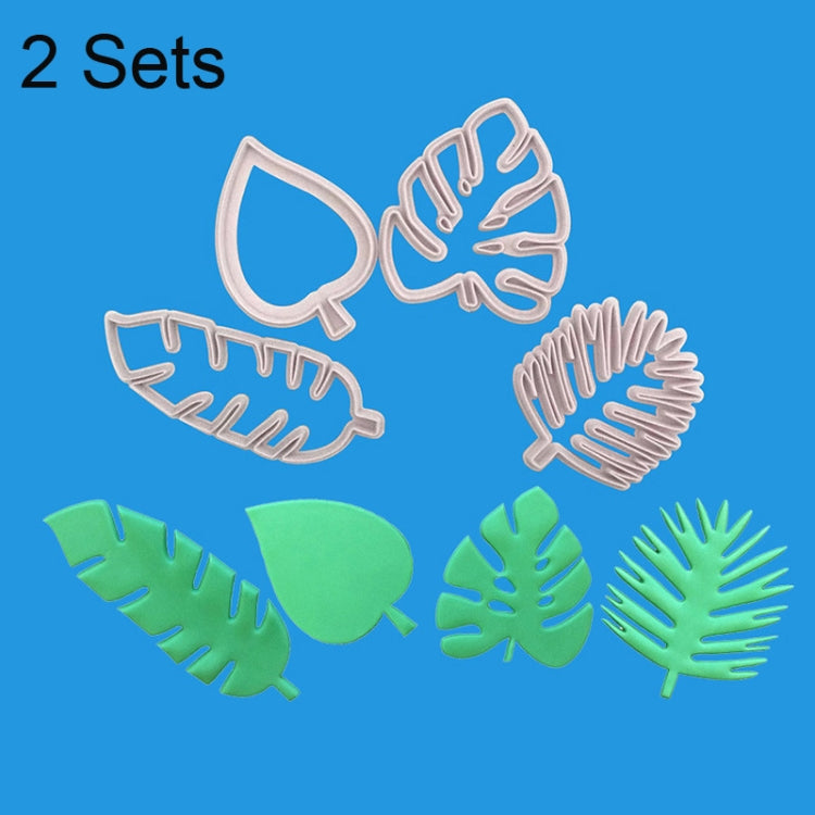 2 Sets 4 In 1 Tropical Leaf Fondant Cake Mold Cookie Mold - free shipping - PMC TechLife - Order now!