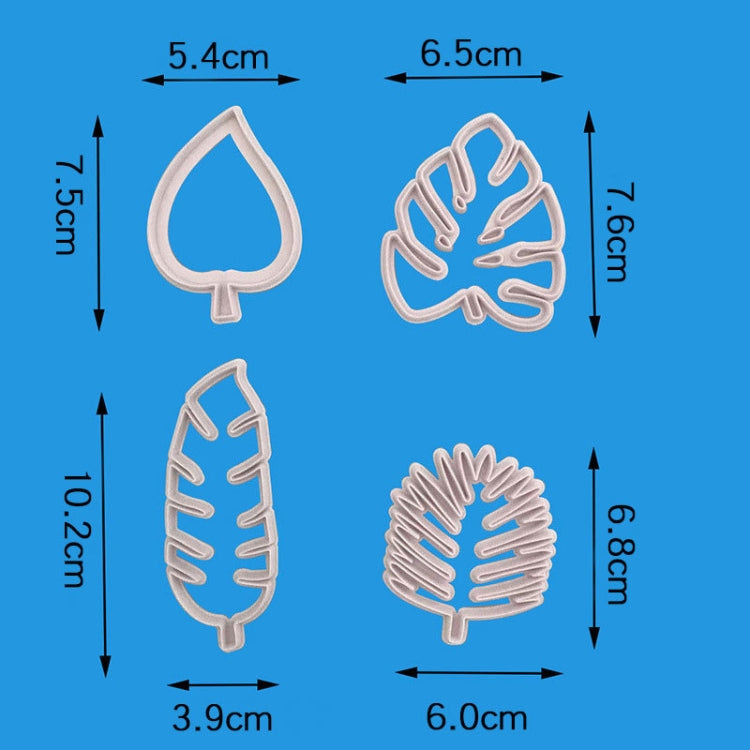 2 Sets 4 In 1 Tropical Leaf Fondant Cake Mold Cookie Mold - free shipping - PMC TechLife - Order now!
