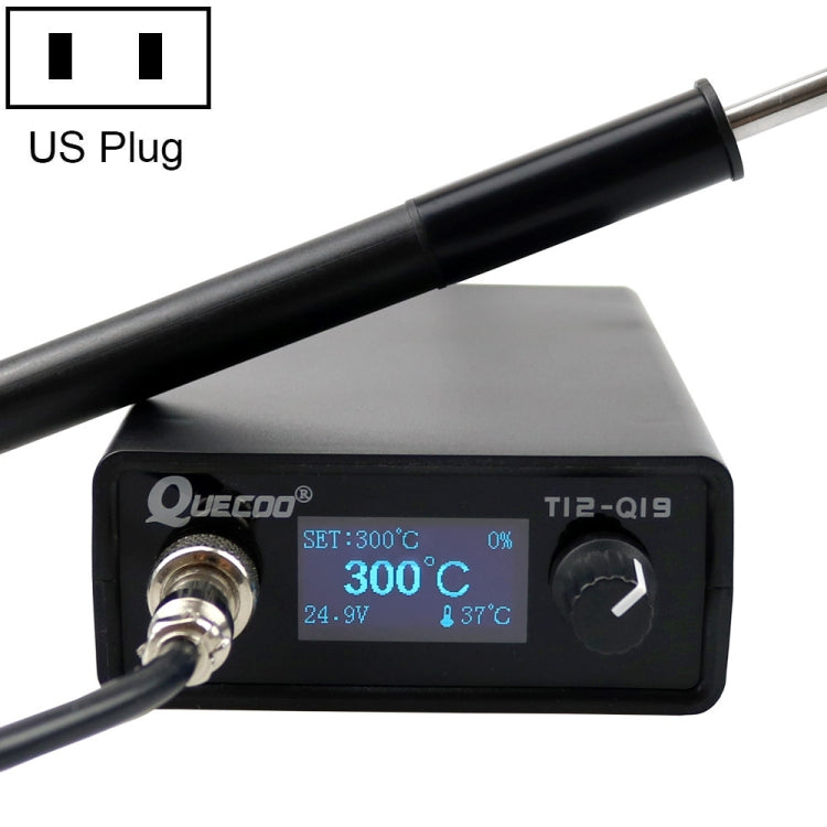 QUECOO 1.3 Inch Display Soldering Station with Handle, Set: US Plug (Q19+P9) - free shipping - PMC TechLife - Order now!