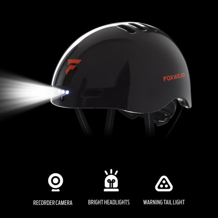 Foxwear V6 Camera Recorder Smart 720P HD With Light Riding Helmet, Size: One Size(Black) - Protective Helmet & Masks by Foxwear | Online Shopping South Africa | PMC Jewellery | Buy Now Pay Later Mobicred