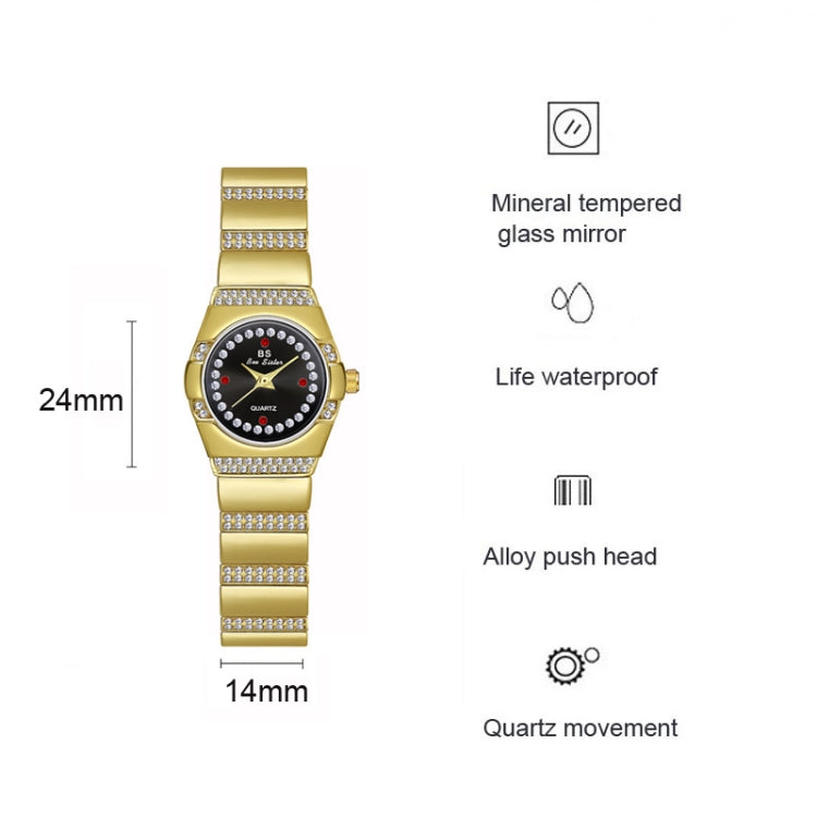 BS Bee Sister  FA1647 Classic Ladies Watch Diamond Wrist Watch(Golden Black) - Alloy Watches by BS Bee Sister | Online Shopping South Africa | PMC Jewellery | Buy Now Pay Later Mobicred