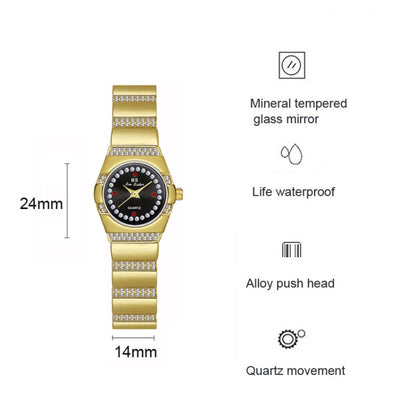 BS Bee Sister  FA1647 Classic Ladies Watch Diamond Wrist Watch(Golden Black) - Alloy Watches by BS Bee Sister | Online Shopping South Africa | PMC Jewellery | Buy Now Pay Later Mobicred