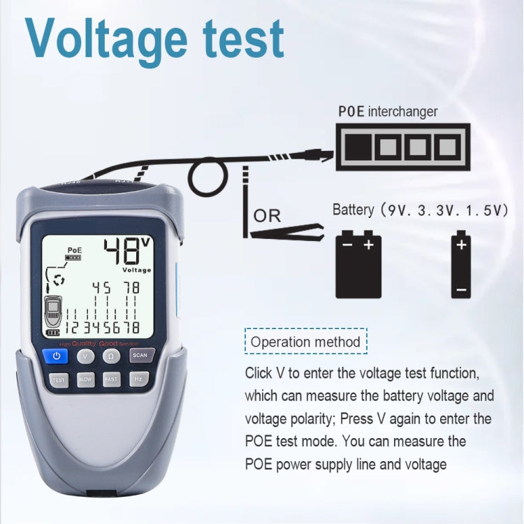 ET613 Network Cable Tester Wire Tracker Battery Voltage POE Test Multi-function Cable Tester - Current & Voltage Tester by PMC TechLife | Online Shopping South Africa | PMC TechLife