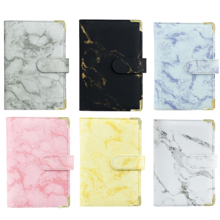 A6 Binder Budget Book Marbled Notebook PU Leather Binder(White) - Notebooks by null | Online Shopping South Africa | PMC TechLife | Buy Now Pay Later Mobicred