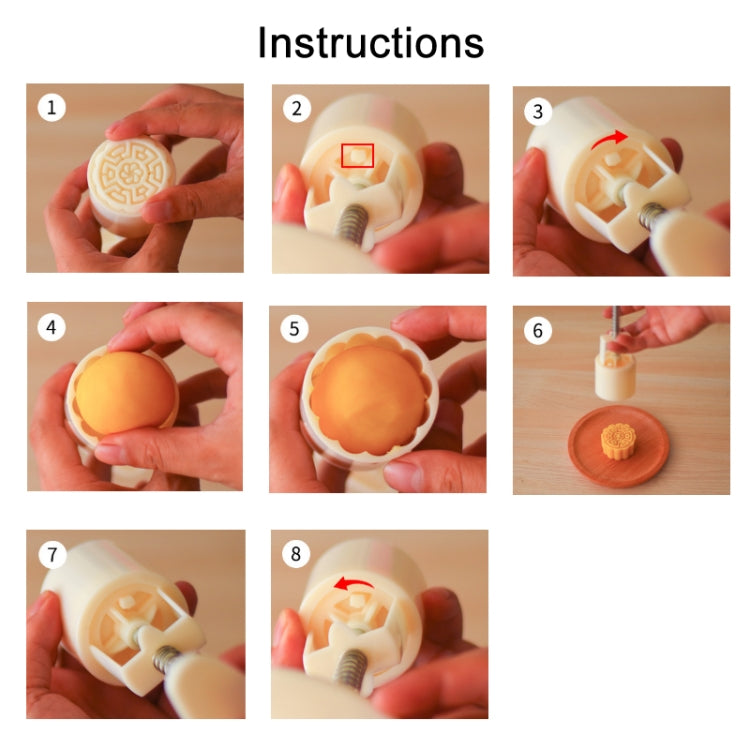 2 PCS Moon Festival Round Hand-Pressed Pastry Mold Baking Tools, Model: 10 - free shipping - PMC TechLife - Order now!