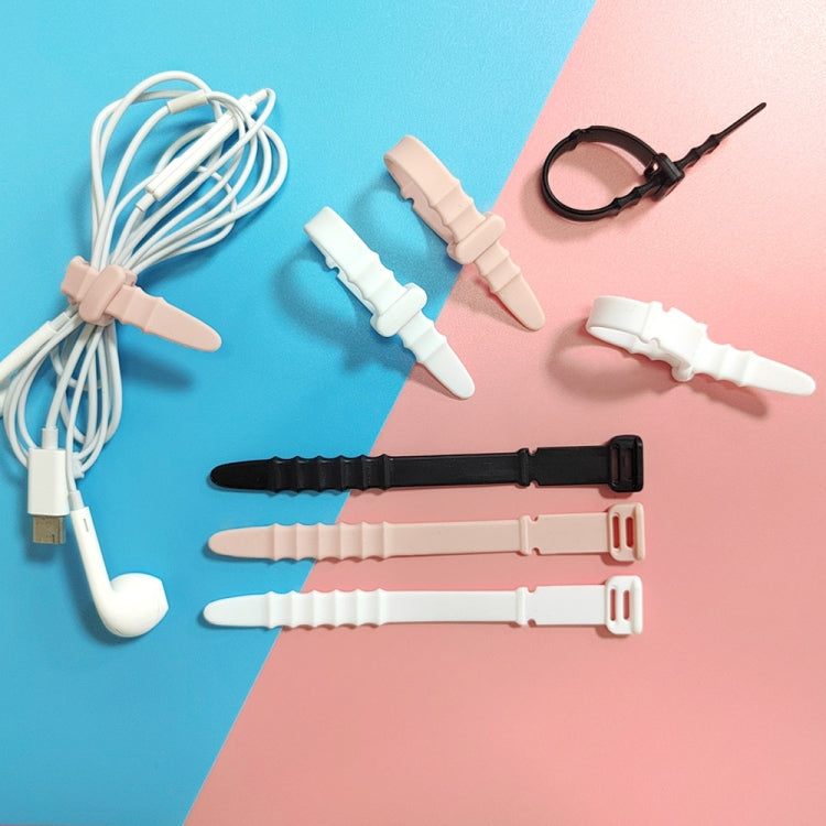 3 Sets 20pcs/Set  Fishbone Silicone Cable Tie Cable Organizer Winder, Color: White - Cable Organizer by PMC Jewellery | Online Shopping South Africa | PMC Jewellery