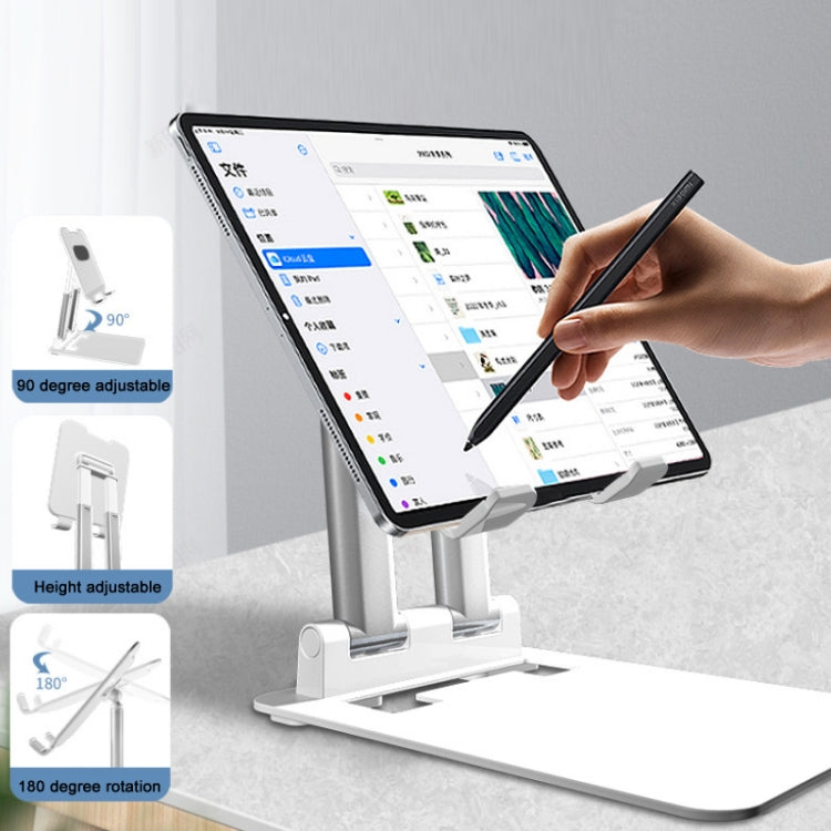 Tablet Mobile Phone Desktop Double Pole Lifting Folding Bracket, Color: Black (Large) - Desktop Holder by PMC TechLife | Online Shopping South Africa | PMC TechLife