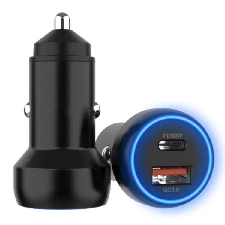 IBD352 Aluminum Alloy Dual Interface Car Charger, Spec: Qc3.0 18W+PD 3.0 30W - Car Charger by PMC TechLife | Online Shopping South Africa | PMC TechLife