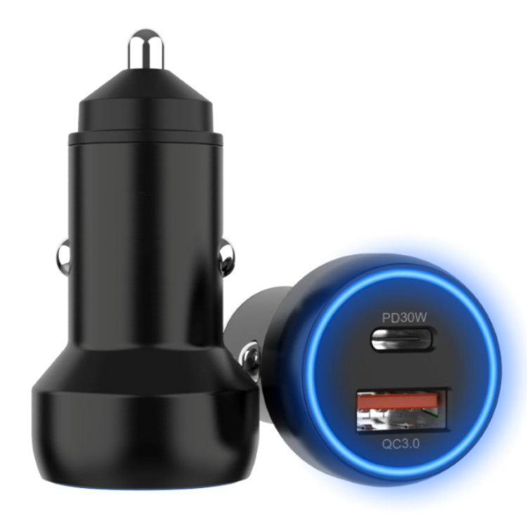 IBD352 Aluminum Alloy Dual Interface Car Charger, Spec: QC3.0 30W+PD 3.0 30W - Car Charger by PMC TechLife | Online Shopping South Africa | PMC TechLife
