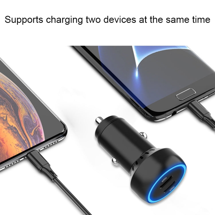 IBD352 Aluminum Alloy Dual Interface Car Charger, Spec: QC3.0 30W+PD 3.0 30W - Car Charger by PMC TechLife | Online Shopping South Africa | PMC TechLife