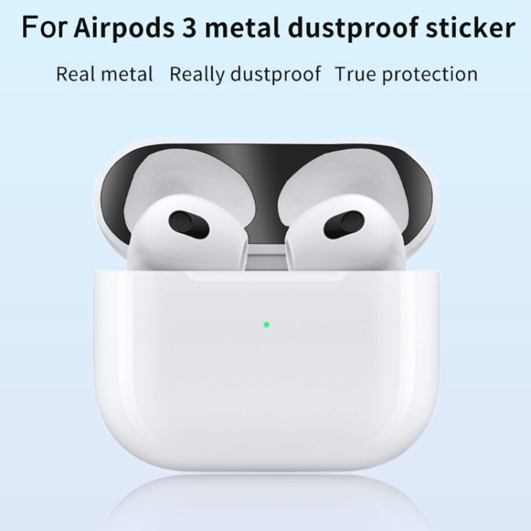 2 PCS Headphone Inner Cover Sticker Dustproof Protective Film For Airpods 3(Black) - Protective Sticker by PMC TechLife | Online Shopping South Africa | PMC TechLife