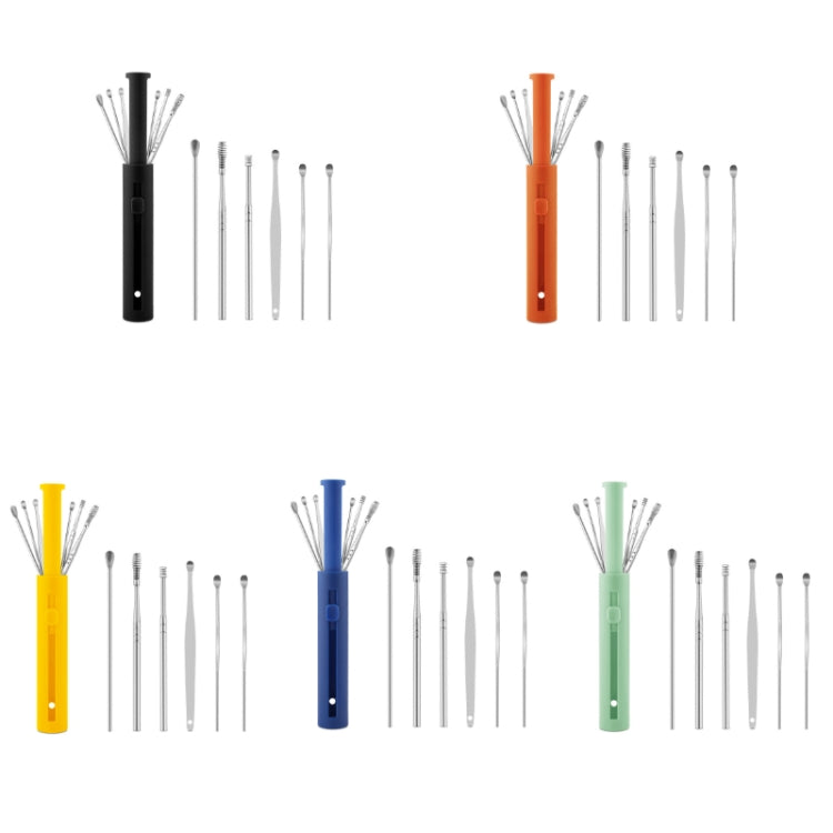 2 Packs Push-Pull Cylinder Storage Ear Scoop Set, Specification: 6 PCS/Set Blue - Ear Care Tools by PMC TechLife | Online Shopping South Africa | PMC TechLife | Buy Now Pay Later Mobicred