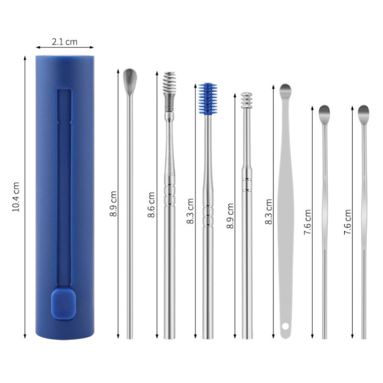 2 Packs Push-Pull Cylinder Storage Ear Scoop Set, Specification: 6 PCS/Set Blue - Ear Care Tools by PMC TechLife | Online Shopping South Africa | PMC TechLife | Buy Now Pay Later Mobicred