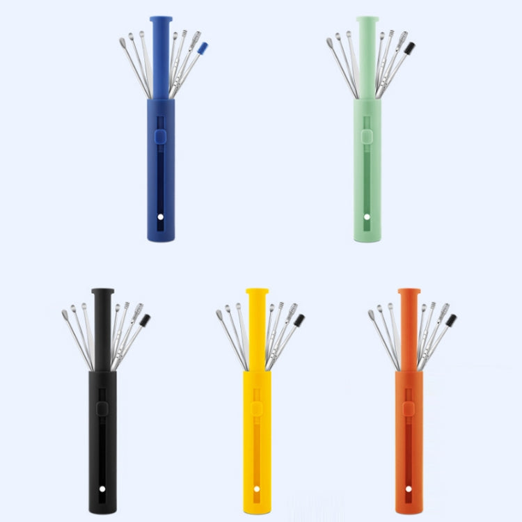 2 Packs Push-Pull Cylinder Storage Ear Scoop Set, Specification: 7 PCS/Set Black - Ear Care Tools by PMC TechLife | Online Shopping South Africa | PMC TechLife | Buy Now Pay Later Mobicred