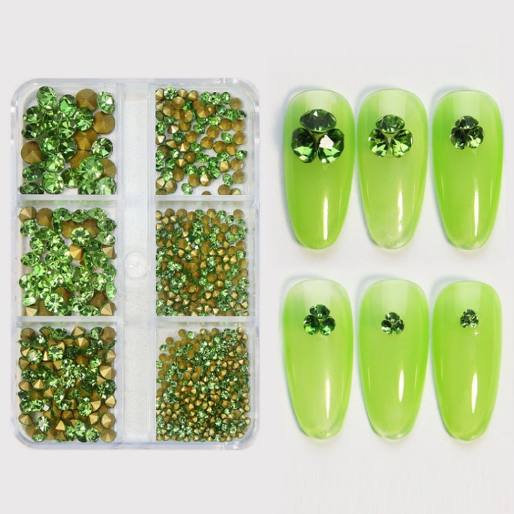 2 Sets Nail Art 6 Grid Pointed Bottom Diamond Nail Jewelry, Specification: 03 Champagne - Nail Stickers by PMC TechLife | Online Shopping South Africa | PMC TechLife | Buy Now Pay Later Mobicred