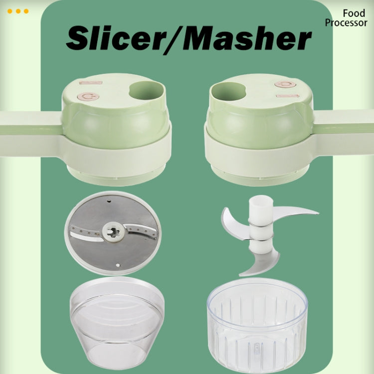 4 In 1 Handheld Electric Vegetable Cutter Set Garlic Mud Masher Garlic Chopper - free shipping - PMC TechLife - Order now!