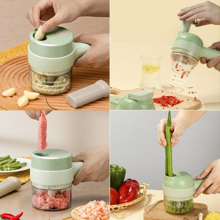 4 In 1 Handheld Electric Vegetable Cutter Set Garlic Mud Masher Garlic Chopper - free shipping - PMC TechLife - Order now!