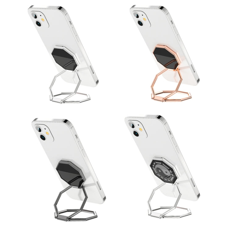 Metal Ring Buckle Live Rotating Magnetic Suction Car Desktop Tablet Folding Phone Bracket(Rose Red) - free shipping - PMC TechLife - Order now!